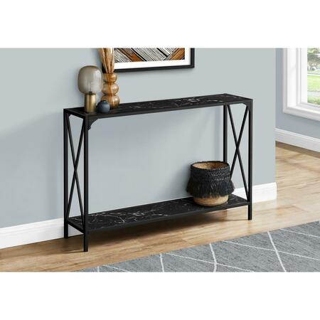 CLEAN CHOICE 48 in. Hall Console Accent Table, Black - Marble & Black CL3071215